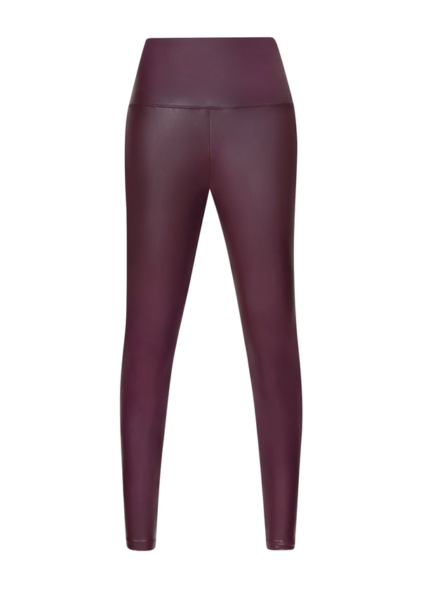 Leave An Impression - Burgundy Faux Leather Pants