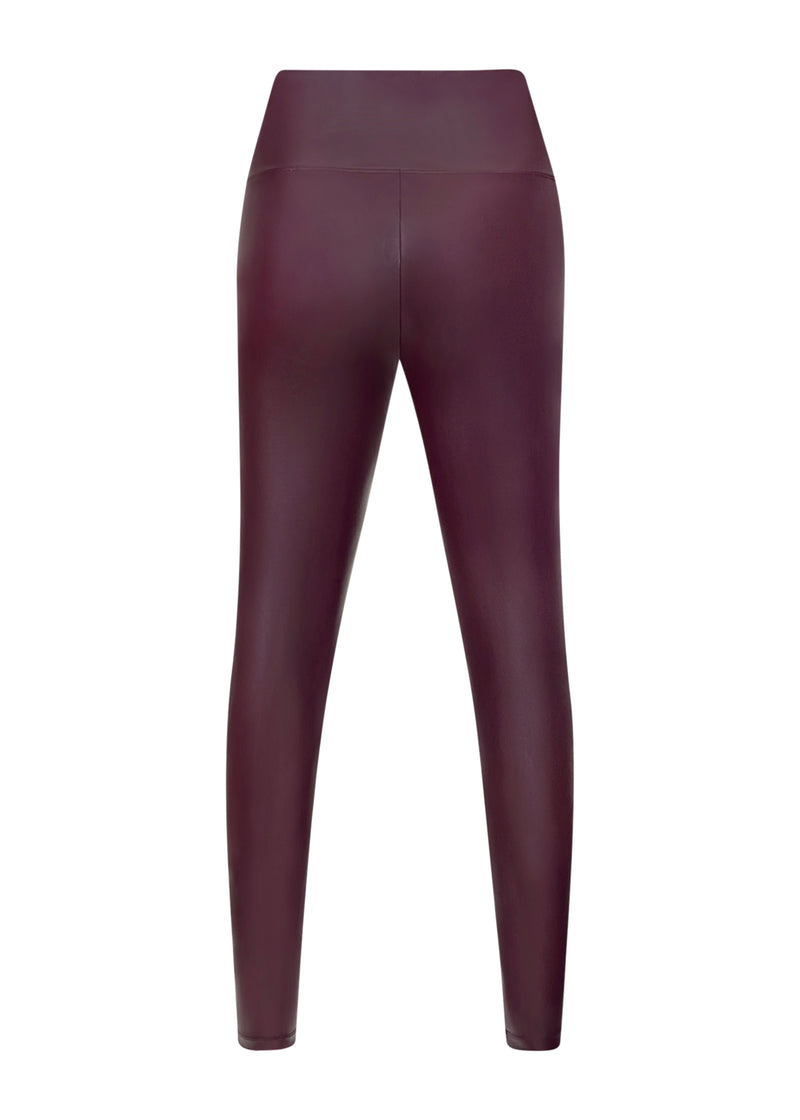Leave An Impression - Burgundy Faux Leather Pants