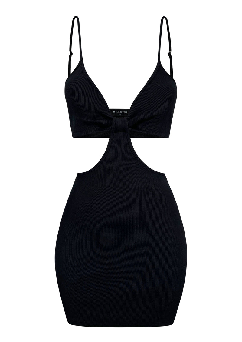 Living It Up - Black Knit Ribbed Dress Living It Up - Black Knit Ribbed Dress